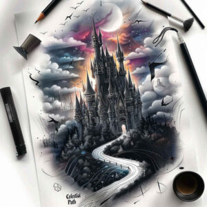 castle-dungeon-gloomy-dynamic-shadows – tattoo design ideas free ai generated – Gallery: castles-inkby-ai