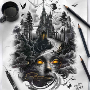 renaissance-castle-rotting-skin-illusion – tattoo design ideas free ai generated – Gallery: castles-inkby-ai
