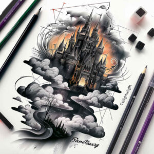 castle-garrison-unsettling-visual-accuracy – tattoo design ideas free ai generated – Gallery: castles-inkby-ai