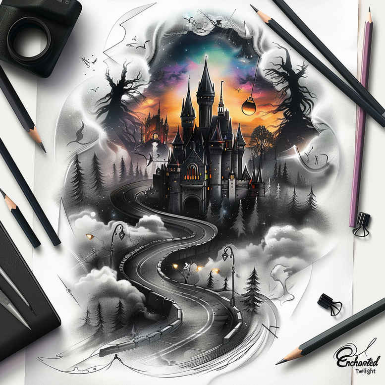 castles tattoo design ideas esoteric symbolism ornate details embodying determination