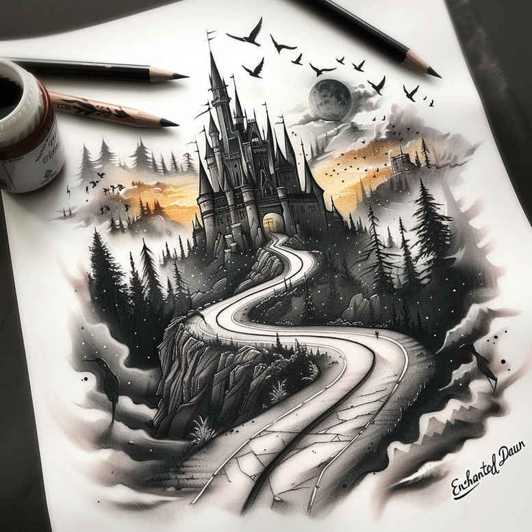 castles tattoo design ideas glowing protective towers resilience and power