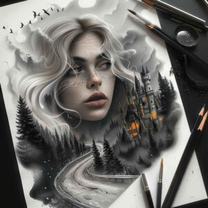 castles tattoo design ideas Surrealism fantastical ramparts represents determination