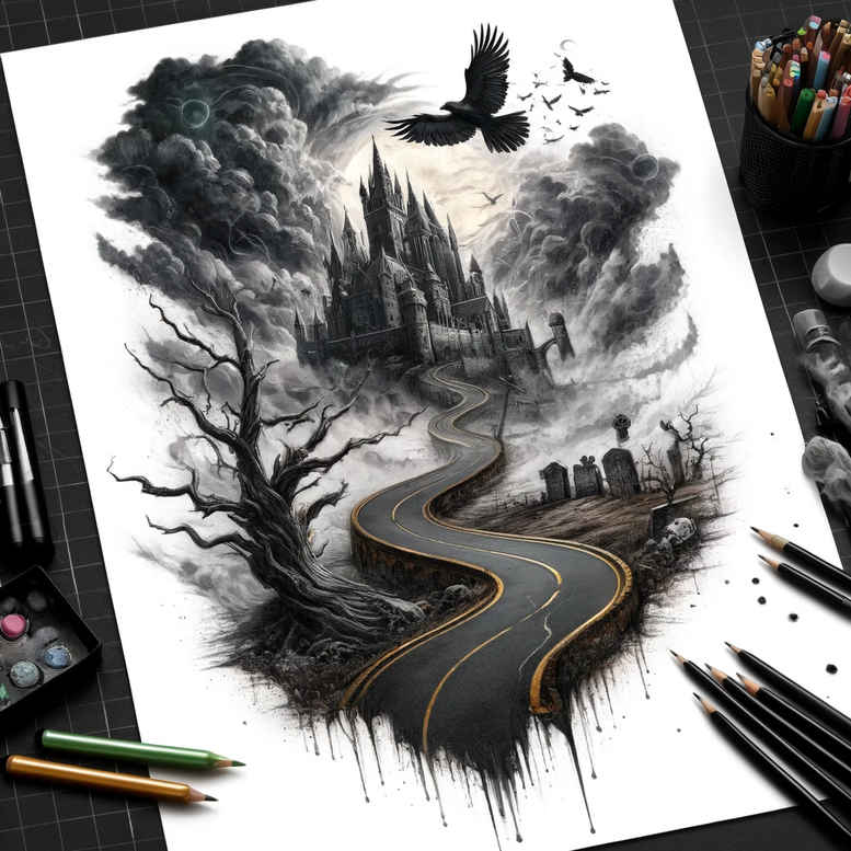castles tattoo design ideas Realism realistic perspective stone carvings symbolising resilience