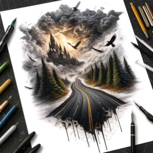 castles tattoo design ideas color richness turrets stands for courage