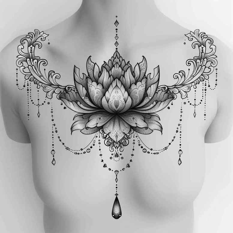 chain-necklace-fine-dot-for-neck – tattoo design ideas free ai generated – Gallery: chains-inkby-ai