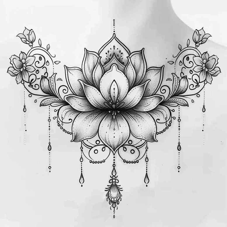 delicate-chain – tattoo design ideas free ai generated – no-fill – for-calf – Gallery: chains-inkby-ai