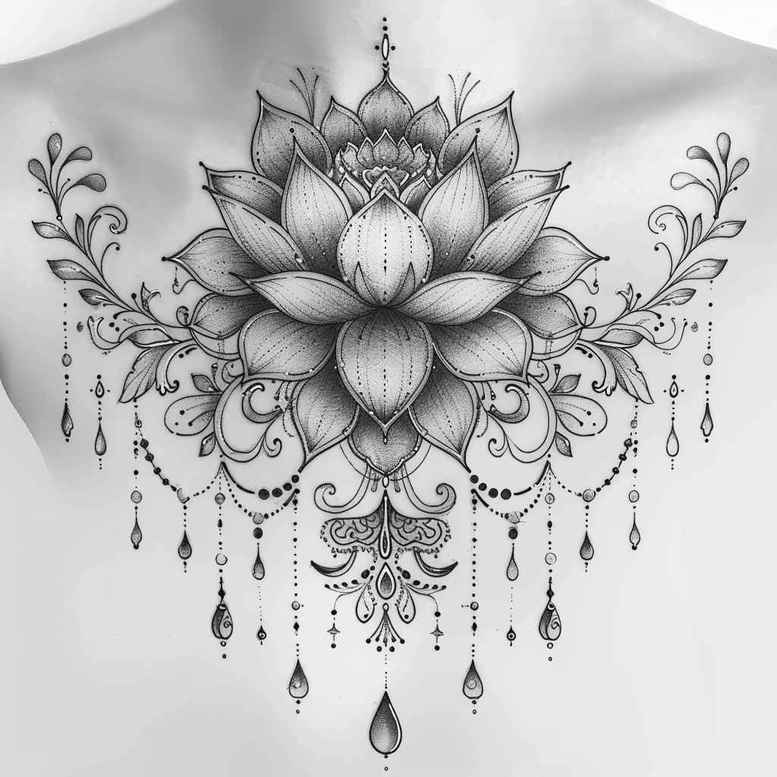 finger-chain – tattoo design ideas free ai generated – neotraditional-textured-fills – for-lower-back – Gallery: chains-inkby-ai