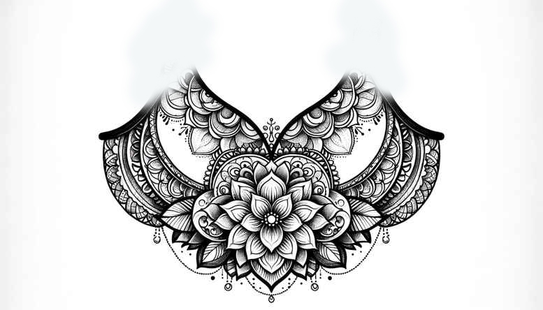 ornate-chain-mini-geometry-for-upper-chest – tattoo design ideas free ai generated – Gallery: chains-inkby-ai