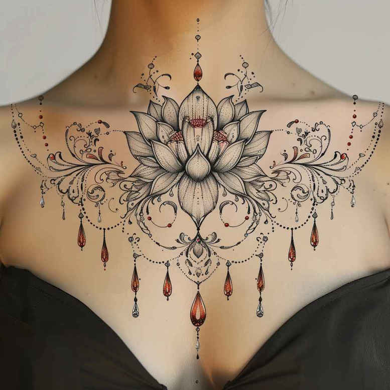 delicate-chain-empty-space-for-upper-chest – tattoo design ideas free ai generated – Gallery: chains-inkby-ai