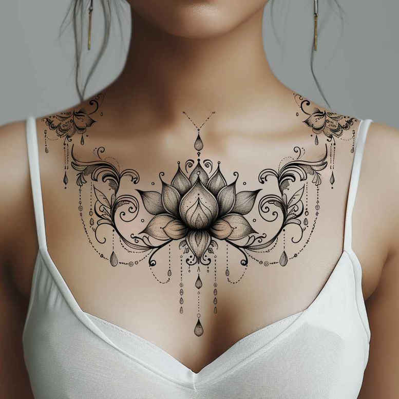chains tattoo design ideas ultra-thin intricate loops stands for strength