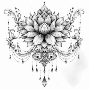 tattoo-necklace – tattoo design ideas free ai generated – iconic – for-upper-chest – Gallery: chains-inkby-ai