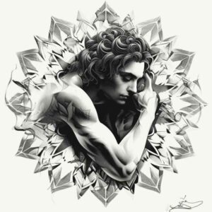 angelic-figure-blended-gradients-iconic – tattoo design ideas free ai generated – Gallery: characters-inkby-ai