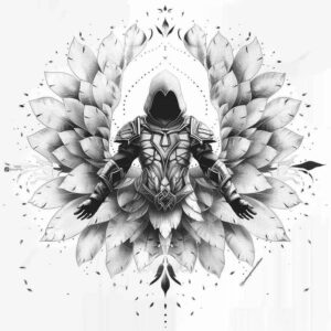 historical-figure-skin-illusion-micro-line – tattoo design ideas free ai generated – Gallery: characters-inkby-ai