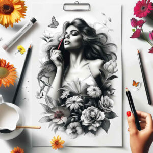 figure-outline-skin-texture-fine-line – tattoo design ideas free ai generated – Gallery: characters-inkby-ai