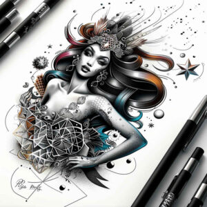 heroine-dimensional-ink-no-background – tattoo design ideas free ai generated – Gallery: characters-inkby-ai