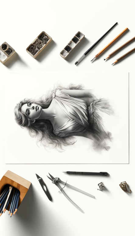 spiritual-figure-tactile-shading-thin-script – tattoo design ideas free ai generated – Gallery: characters-inkby-ai