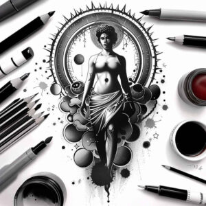 dynamic-figure-vivid-detail-monochrome – tattoo design ideas free ai generated – Gallery: characters-inkby-ai