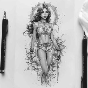 figure-drawing-organic-structure-soft-touch – tattoo design ideas free ai generated – Gallery: characters-inkby-ai