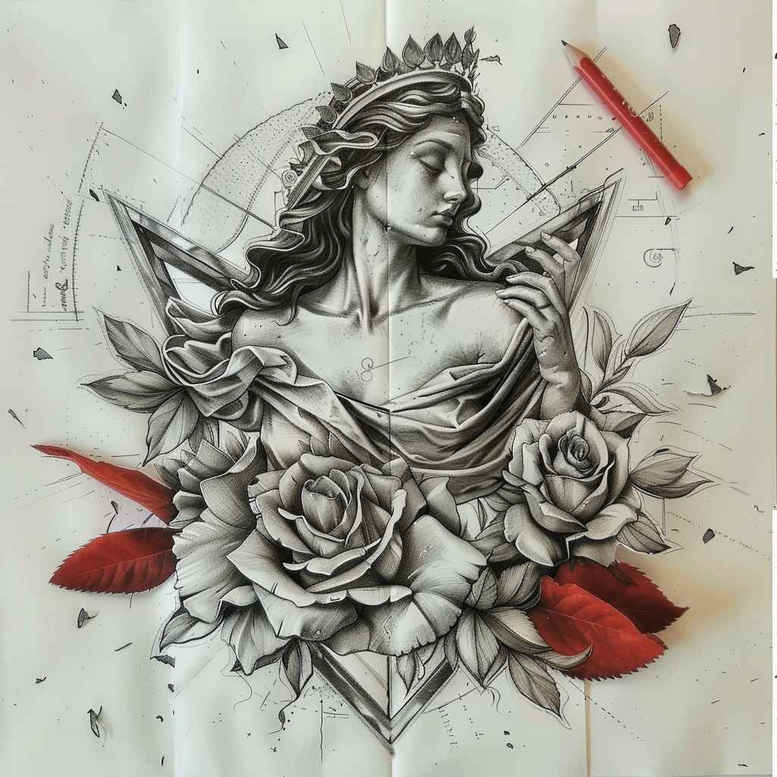 historical-figure-real-life-shading-minimalist-script – tattoo design ideas free ai generated – Gallery: characters-inkby-ai