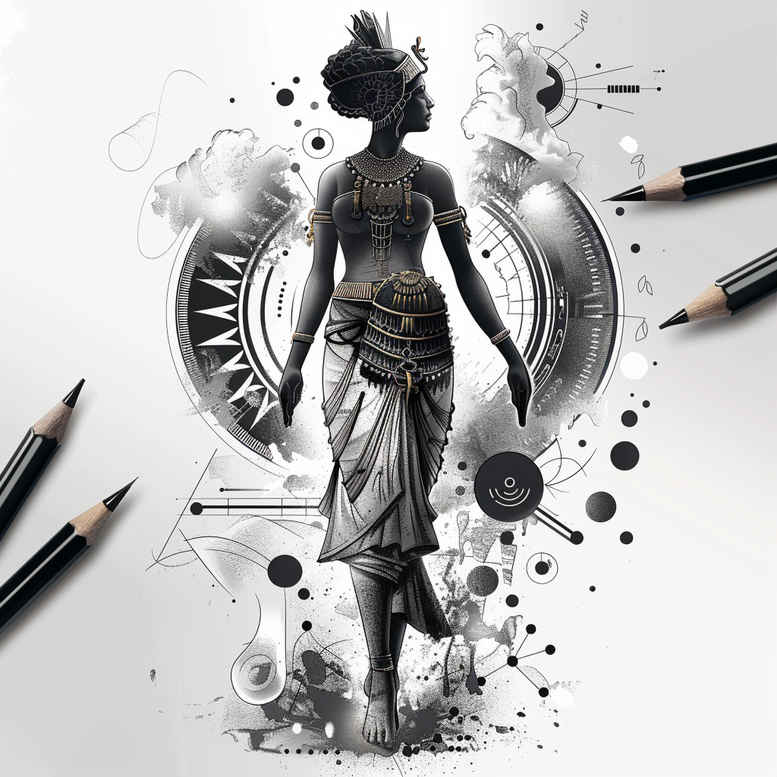 legendary-figure-gradient-tones-uncluttered – tattoo design ideas free ai generated – Gallery: characters-inkby-ai