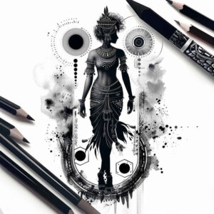 figure-in-motion-contour-shading-point-minimal – tattoo design ideas free ai generated – Gallery: characters-inkby-ai
