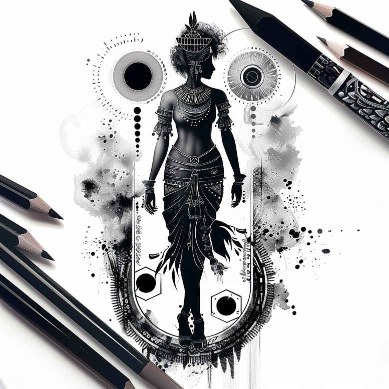 figure-in-motion-contour-shading-point-minimal – tattoo design ideas free ai generated – Gallery: characters-inkby-ai
