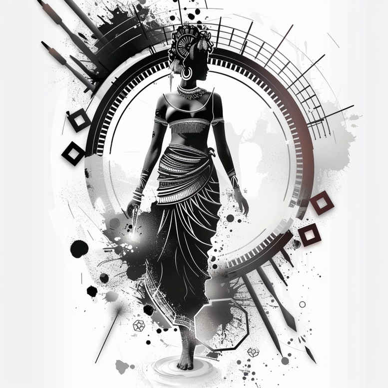 characters tattoo design ideas Surrealism abstract forms expressive eyes symbolising strength