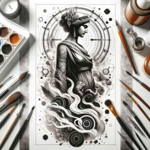 characters tattoo design ideas Surrealism phantom shadows expressive faces shows perseverance
