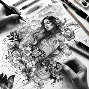 characters tattoo design ideas ornamental fantasy motifs for side torso