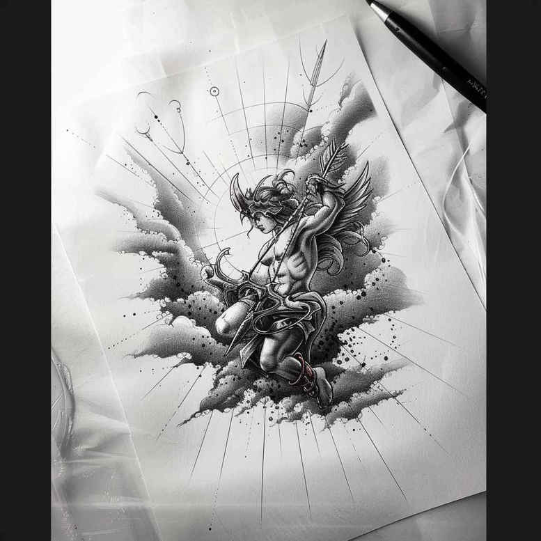 characters tattoo design ideas Realism optical depth mythological figures for neck