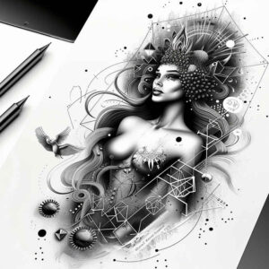 characters tattoo design ideas Realism true skin narrative composition for foot