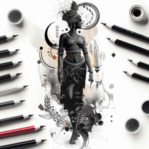 characters tattoo design ideas fine-line story elements for lower arm