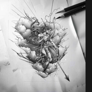 characters tattoo design ideas deep-shading symbolic gestures meaning perseverance