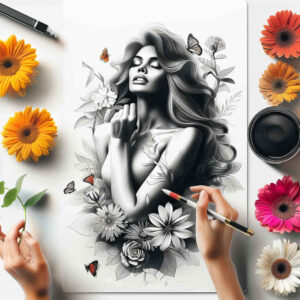 characters tattoo design ideas naturalistic unique identity for lower thigh