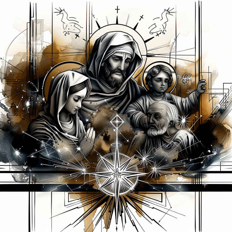 holy-family-figure-realistic-color-for-knee – tattoo design ideas free ai generated – Gallery: christian-characters-inkby-ai