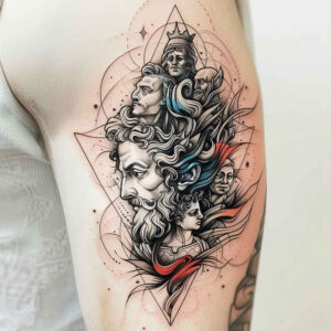 robed-figure-blended-gradients-for-stomach – tattoo design ideas free ai generated – Gallery: christian-characters-inkby-ai