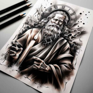 light-surrounded-figure-reflection-effect-for-upper-back – tattoo design ideas free ai generated – Gallery: christian-characters-inkby-ai