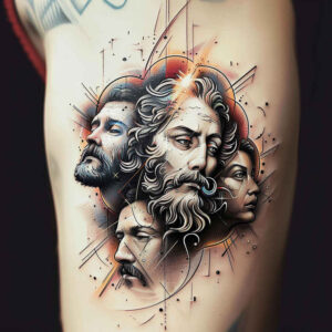 prayer-figure-smooth-blackwork-for-nape – tattoo design ideas free ai generated – Gallery: christian-characters-inkby-ai