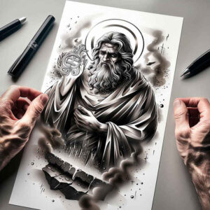 holy-figure-photo-like-tattoo-for-temple – tattoo design ideas free ai generated – Gallery: christian-characters-inkby-ai