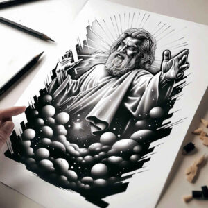 divine-messenger-reflective-light-for-shin – tattoo design ideas free ai generated – Gallery: christian-characters-inkby-ai