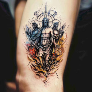 prophet-figure-light-and-shadow-play-for-stomach – tattoo design ideas free ai generated – Gallery: christian-characters-inkby-ai