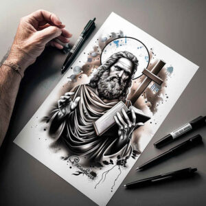 divine-messenger-realistic-for-side – tattoo design ideas free ai generated – Gallery: christian-characters-inkby-ai