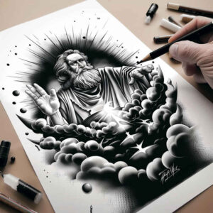 martyr-figure-realistic-gleam-for-outer-arm – tattoo design ideas free ai generated – Gallery: christian-characters-inkby-ai
