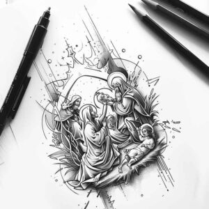 divine-messenger-hyper-realistic-for-back – tattoo design ideas free ai generated – Gallery: christian-characters-inkby-ai
