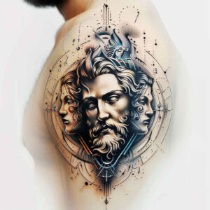 light-surrounded-figure-mirrored-effect-for-lower-chest – tattoo design ideas free ai generated – Gallery: christian-characters-inkby-ai