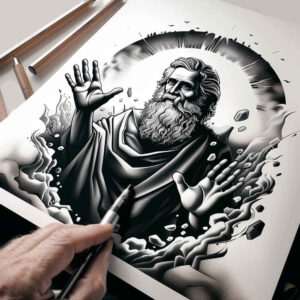 mystical-figure-deep-shadows-for-upper-thigh – tattoo design ideas free ai generated – Gallery: christian-characters-inkby-ai