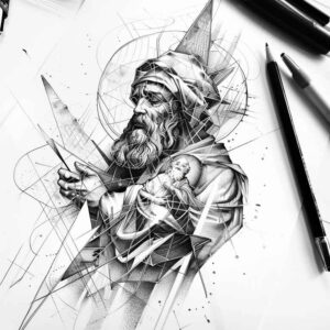 divine-figure-optical-illusion-for-lower-back – tattoo design ideas free ai generated – Gallery: christian-characters-inkby-ai