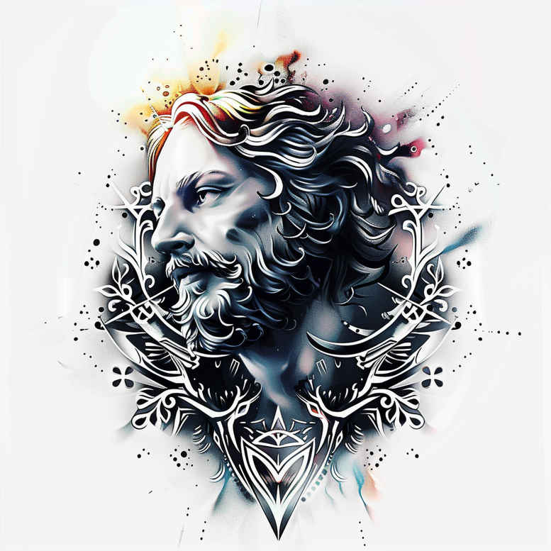 praying-figure-realistic-texture-for-upper-thigh – tattoo design ideas free ai generated – Gallery: christian-characters-inkby-ai