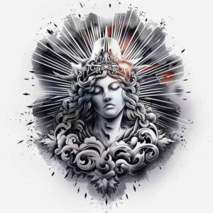 halo-figure-sharp-focus-for-shoulder – tattoo design ideas free ai generated – Gallery: christian-characters-inkby-ai