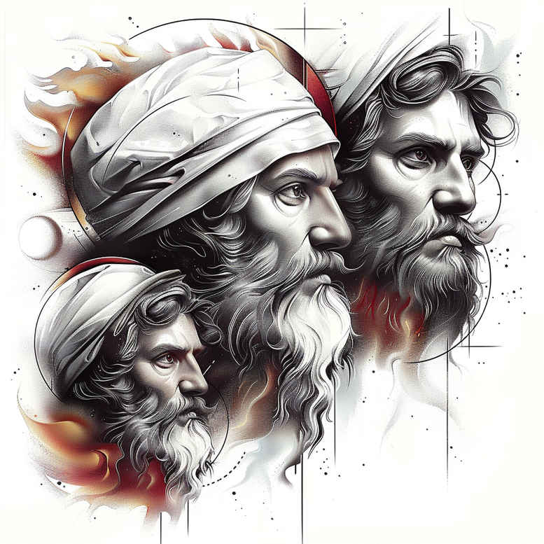 christian-characters tattoo design ideas Realism full detail biblical scenes embodying strength